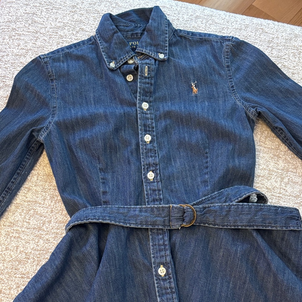 Polo by Ralph Lauren Dark Blue Denim Kids Dress - Picture 5 of 7